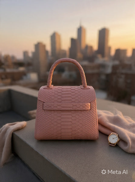 Mini in Pale Pink Python