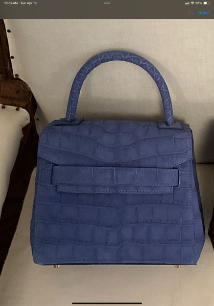 Sueded Blue Mini Croc