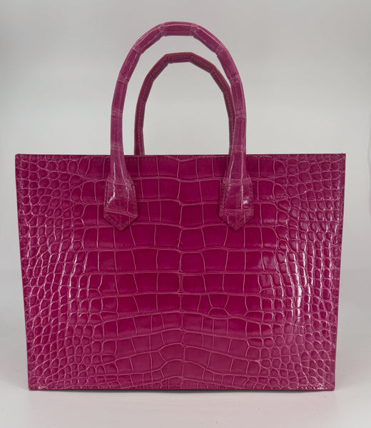 Fushia Glazed Medium Tote Croc