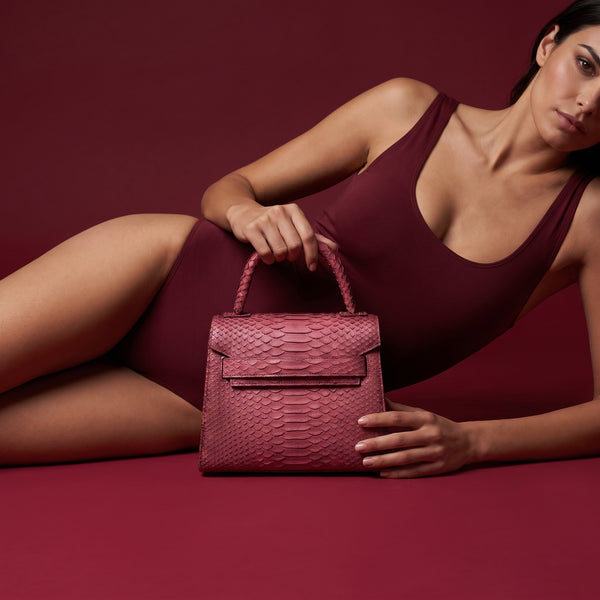 Burgundy Python Mini