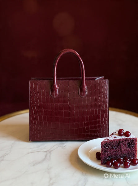 Burgundy Glazed Medium Tote