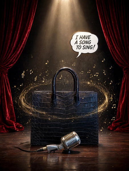 Navy Matte Medium Tote in croc