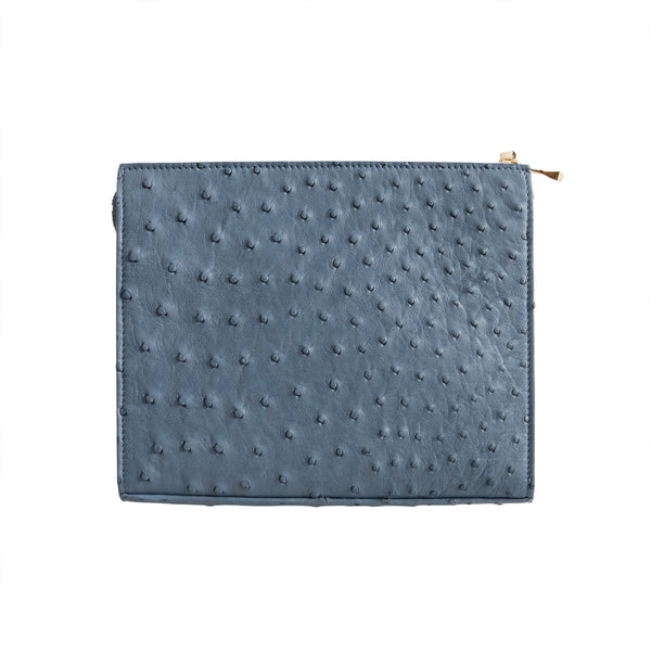 Crossbody in Ostrich Light Slate Blue