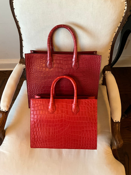 Matte Red Orange Medium Tote
