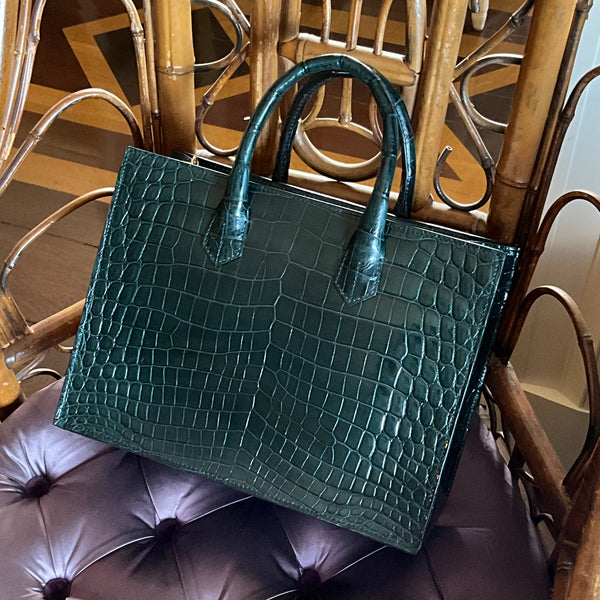 Forest Green Glazed Croc