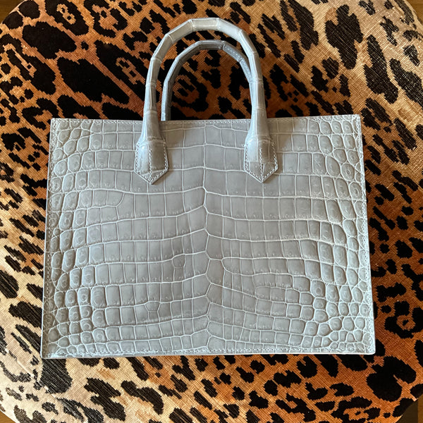 Light Silver Grey Glazed Croc