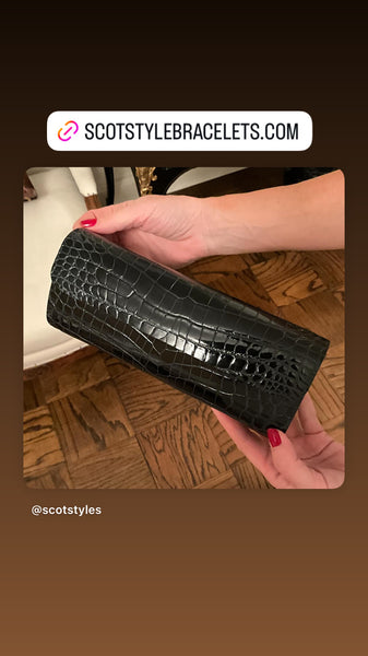 Black Clutch Croc