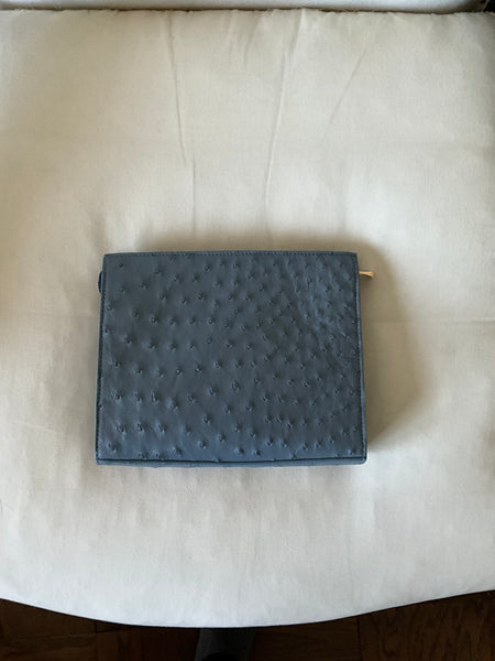 Crossbody in Ostrich Light Slate Blue