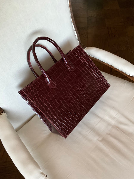 Burgundy Glazed Medium Tote