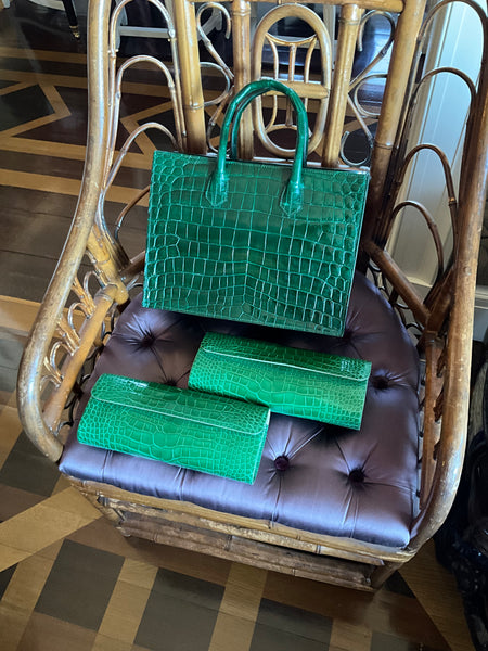 Kelly Green Glazed Clutch
