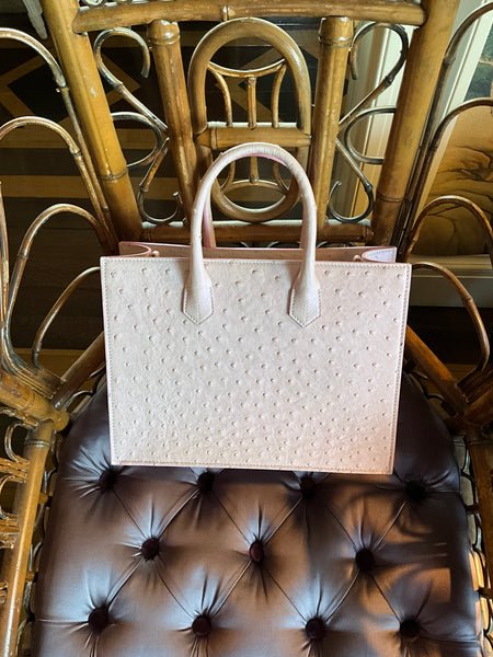 Pale Pink Ostrich medium Tote
