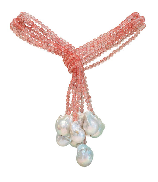 Pink beads with baroque pearls